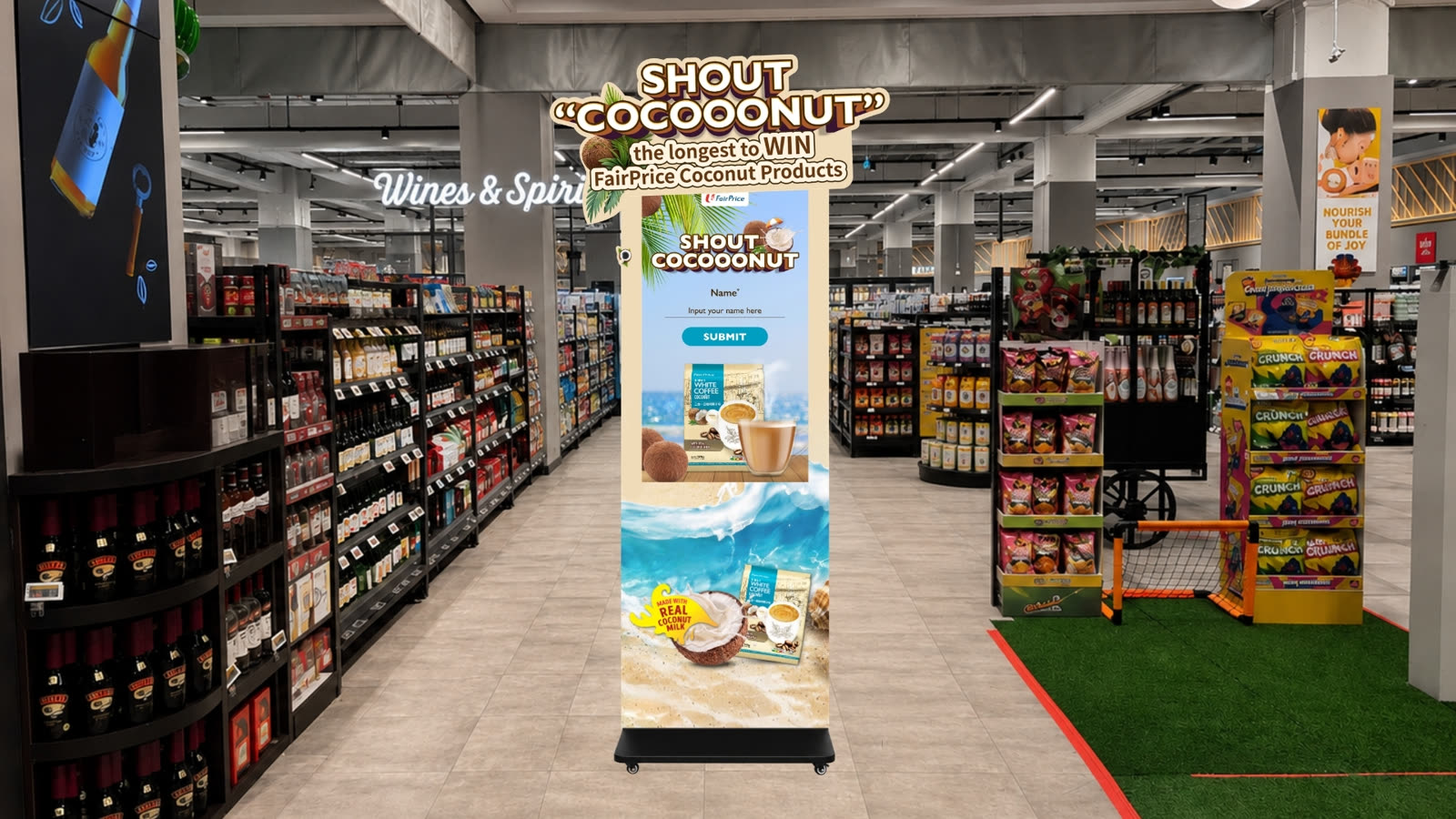 Shoppers taking part in the FairPrice Coconut White Coffee Scream Challenge — image 3