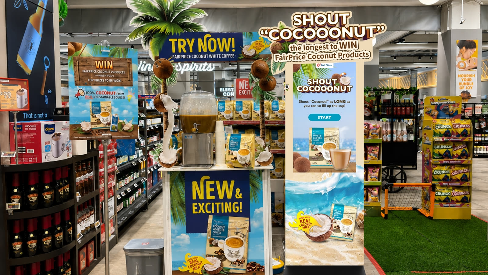 Shoppers taking part in the FairPrice Coconut White Coffee Scream Challenge — image 5