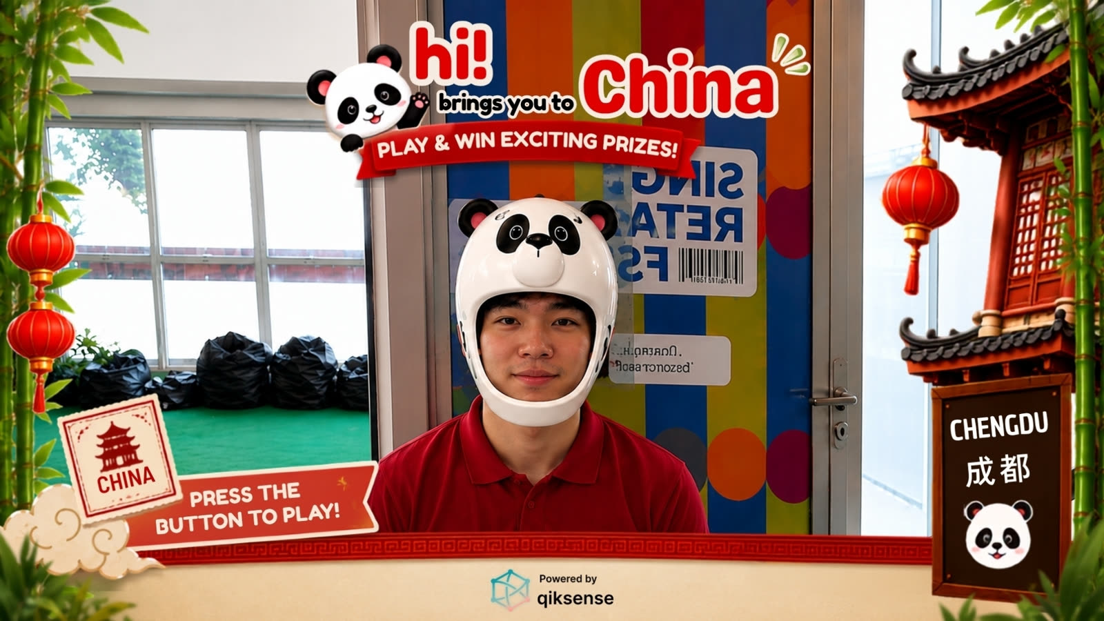 Singtel panda AR head effect at Singapore Retail Festival powered by qiksense — image 1
