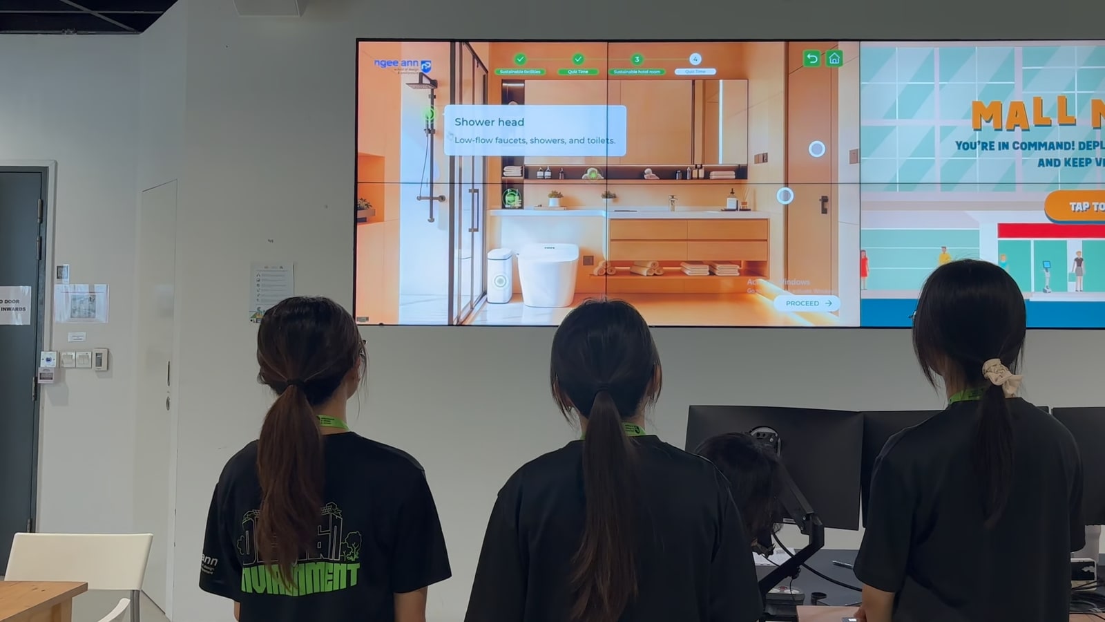 Ngee Ann Polytechnic prospective students exploring the interactive open house activity with qiksense.