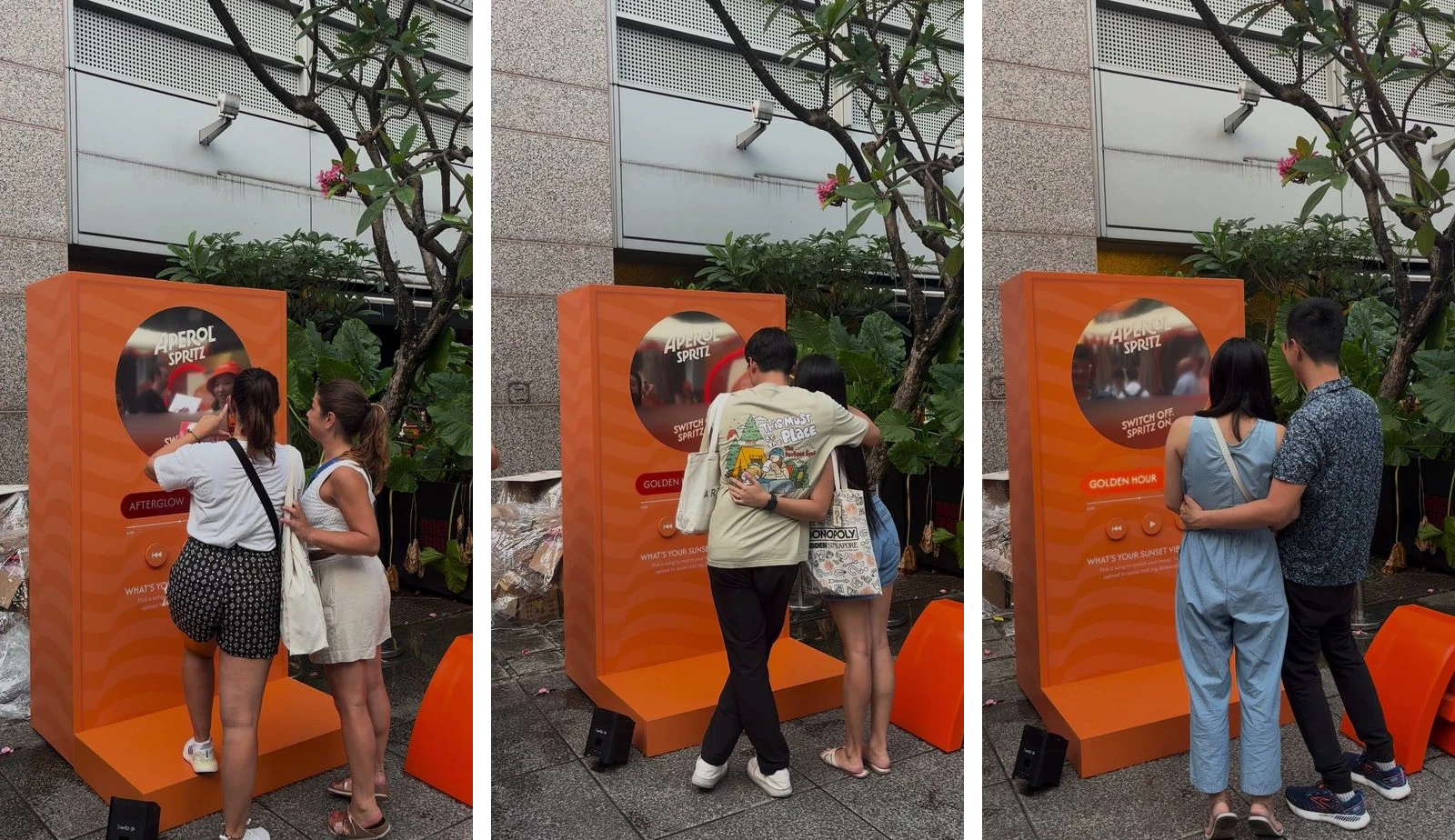 Guests posing and taking selfies in the booth mirror while their chosen song played on the qiksense music player