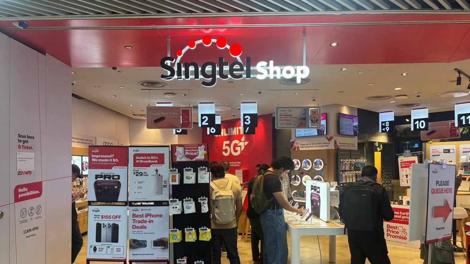 Singtel Shop where the Singtel Protect and Etiqa in-store reward game ran on qiksense