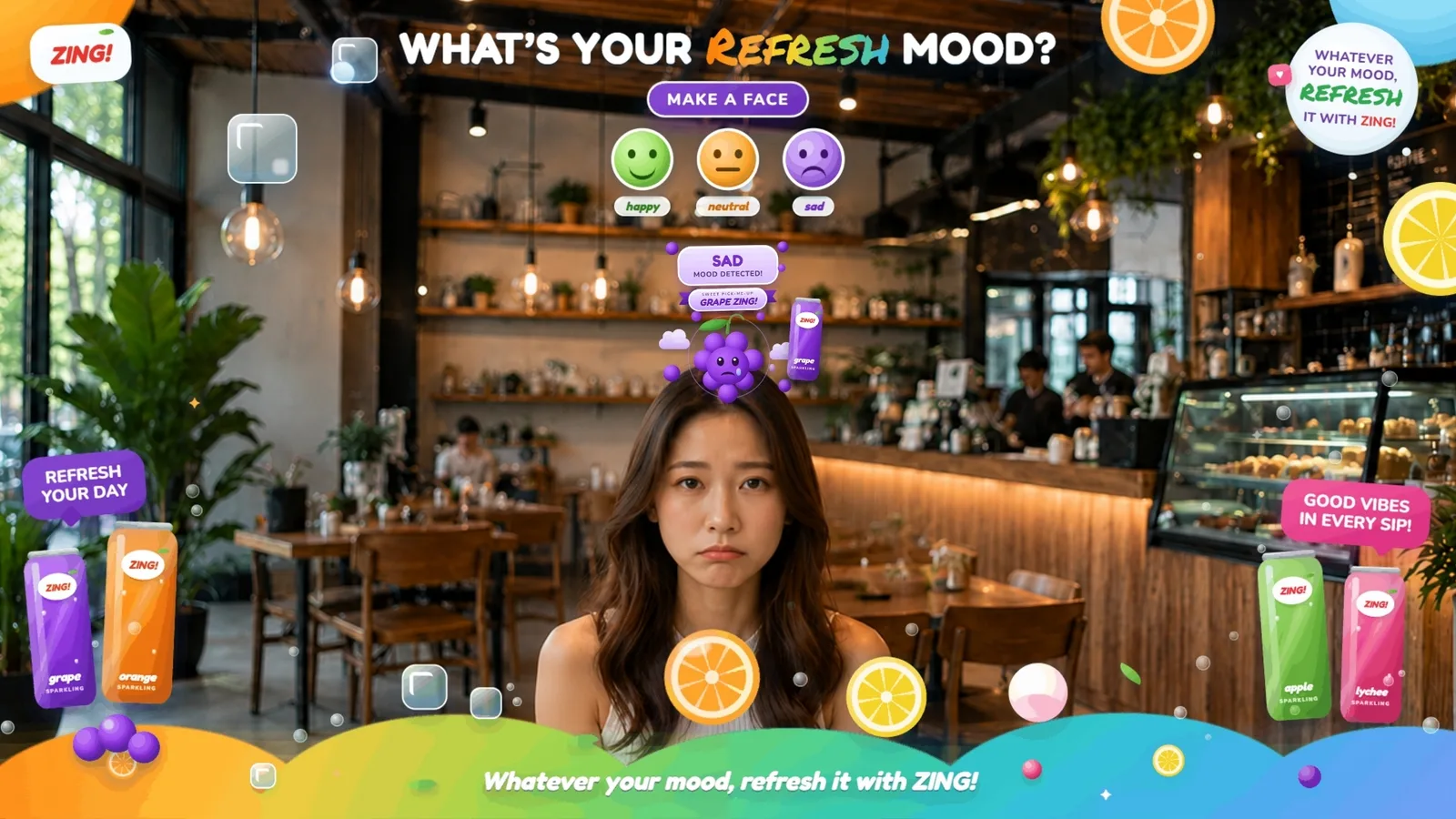 Sad expression triggering its branded effect