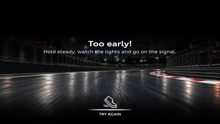 The Too early screen after a jump start
