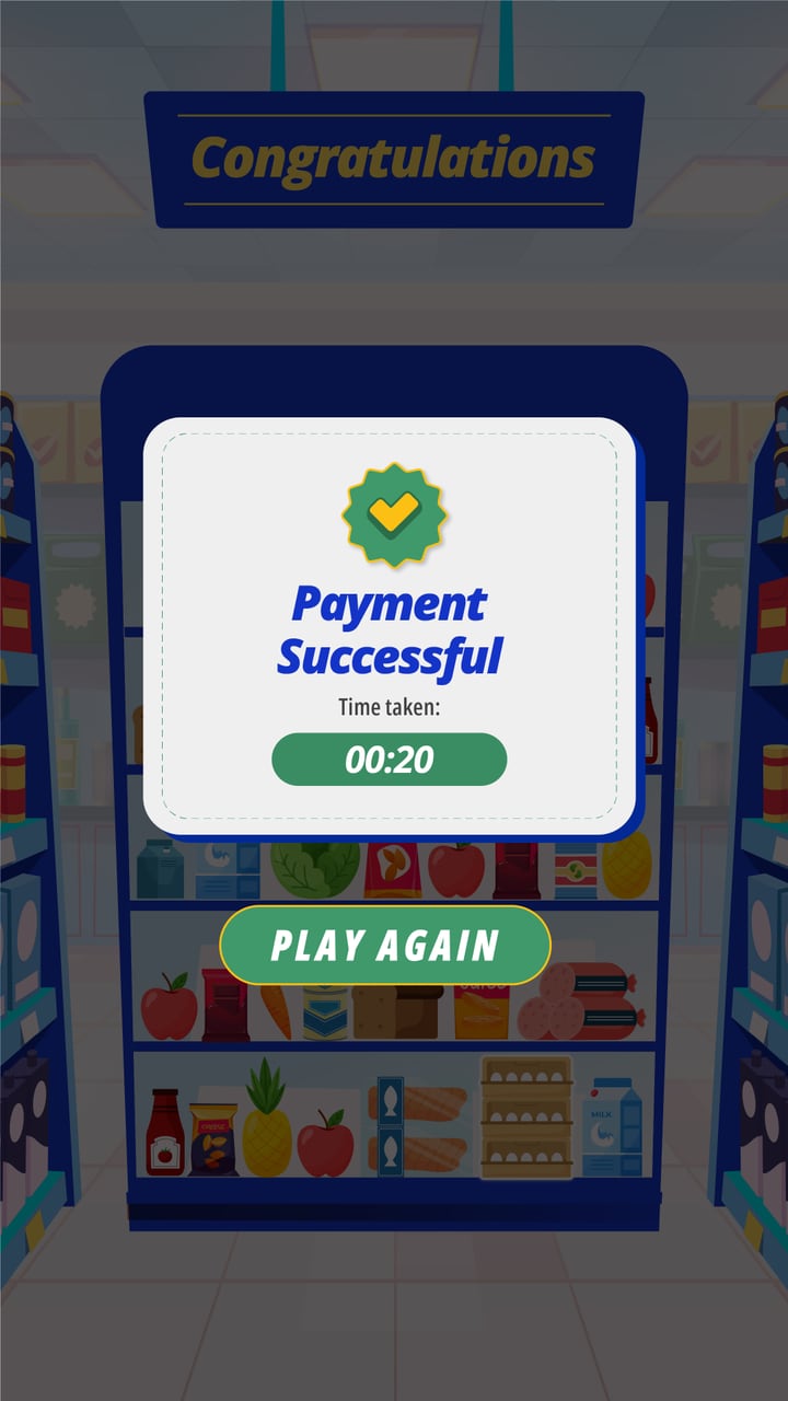 Payment Successful with the time taken