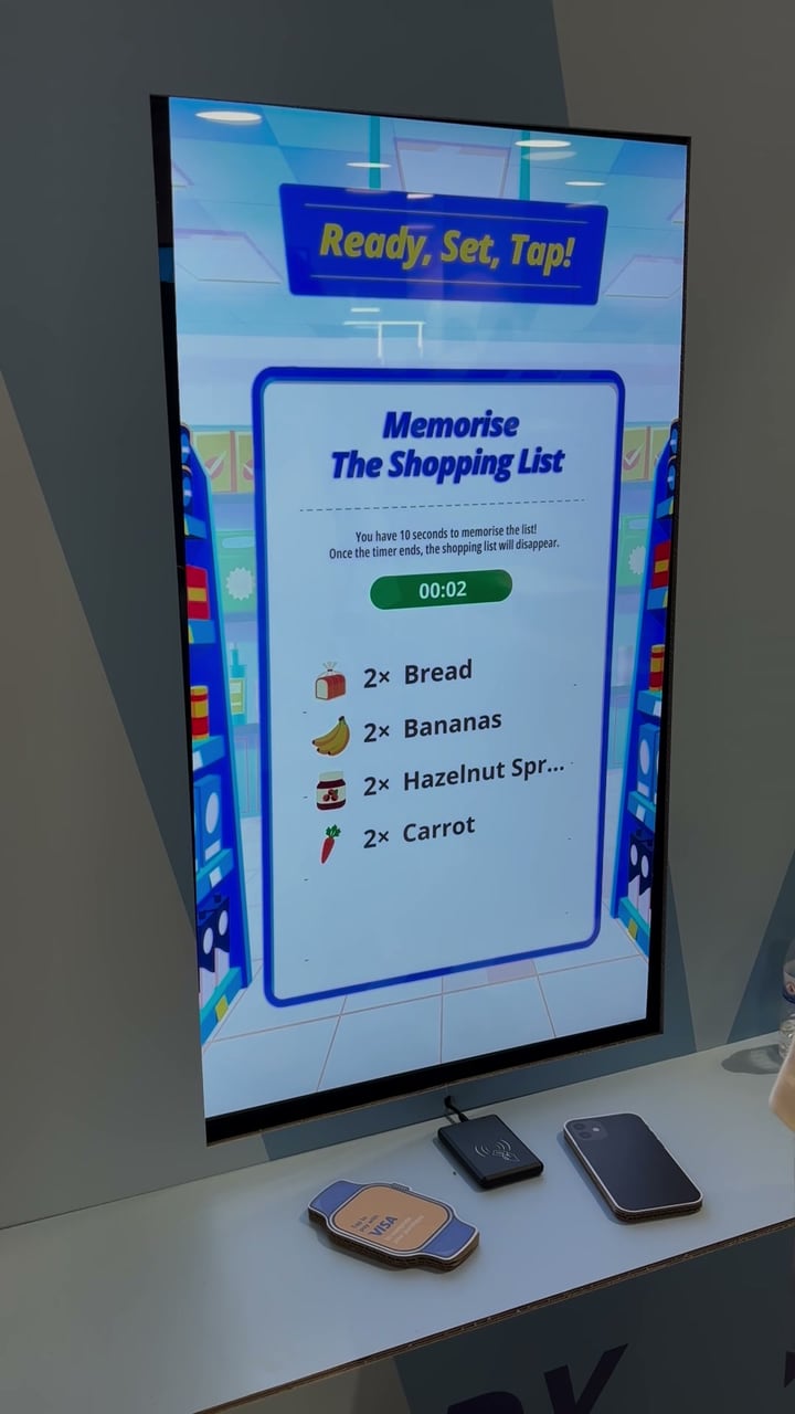 The shopping list to memorise on the Visa Family Day kiosk